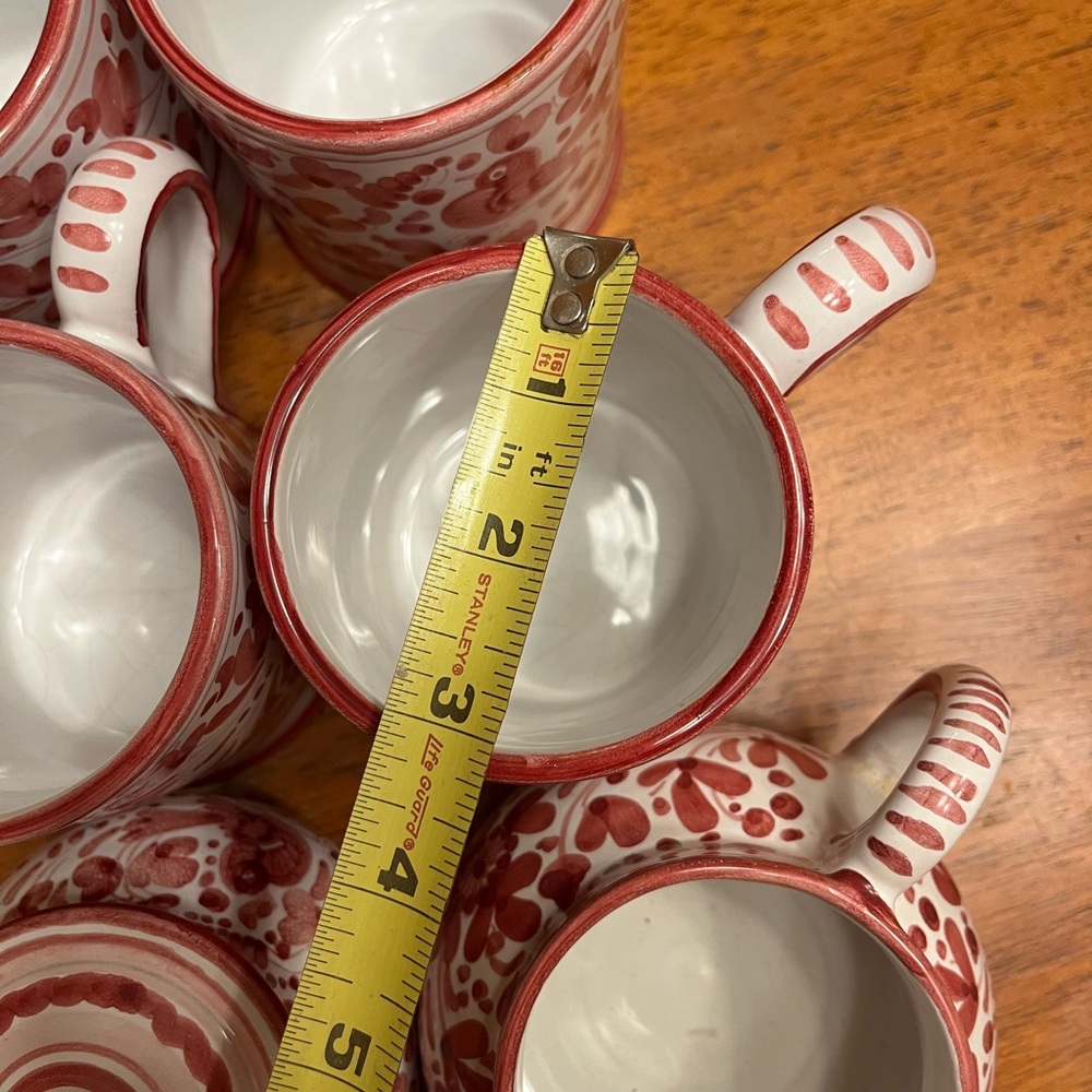 Vintage Labor Deruta tea set, made in Italy, 4 mugs, sugar bowl, creamer - Picture 4 of 6